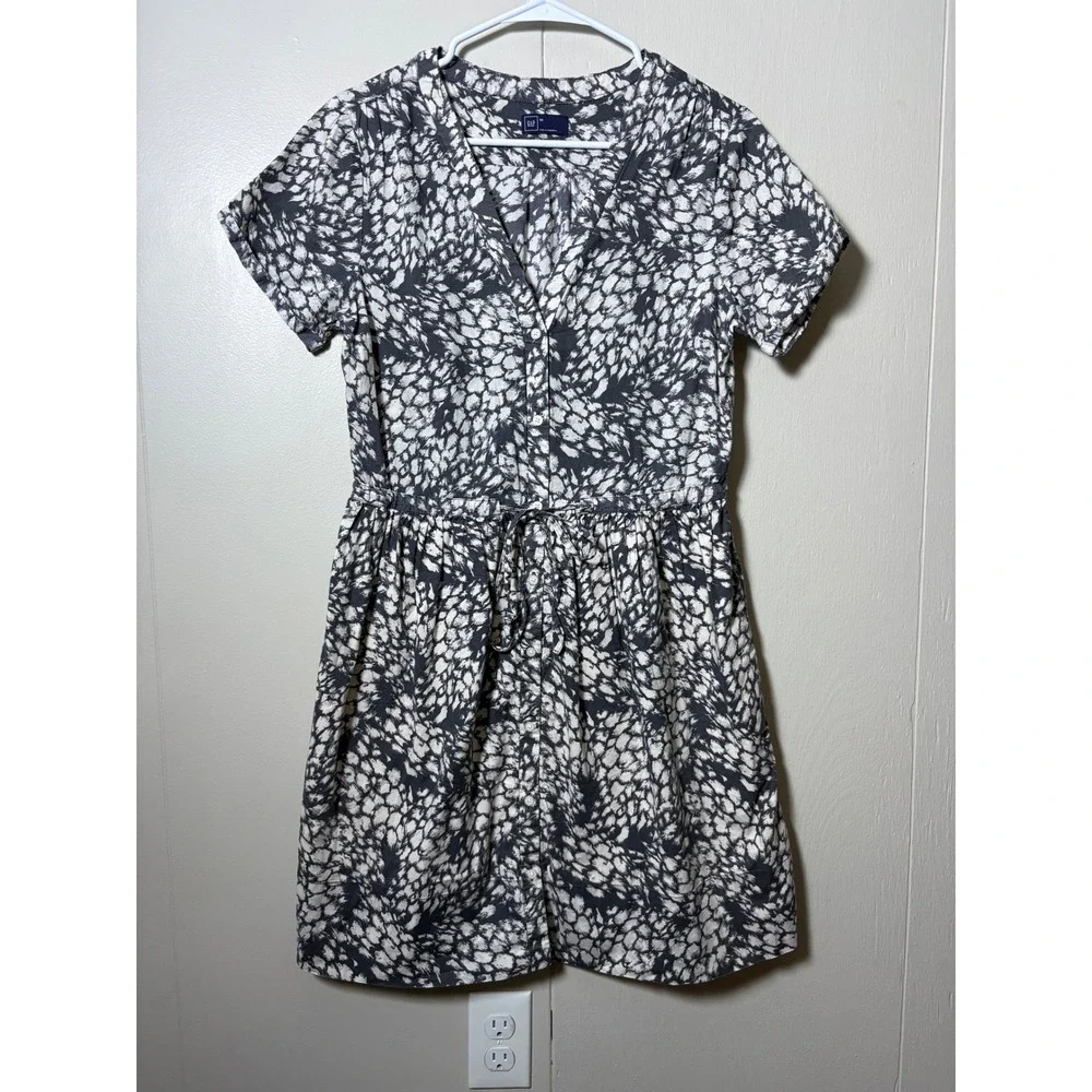 grunge summer dress GAP | Dresses | Gap Gray White Abstract Print Cotton Drawstring 8 Casual 90s grunge summer outfits